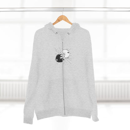 Yin and Yang Cats Zip Hoodie