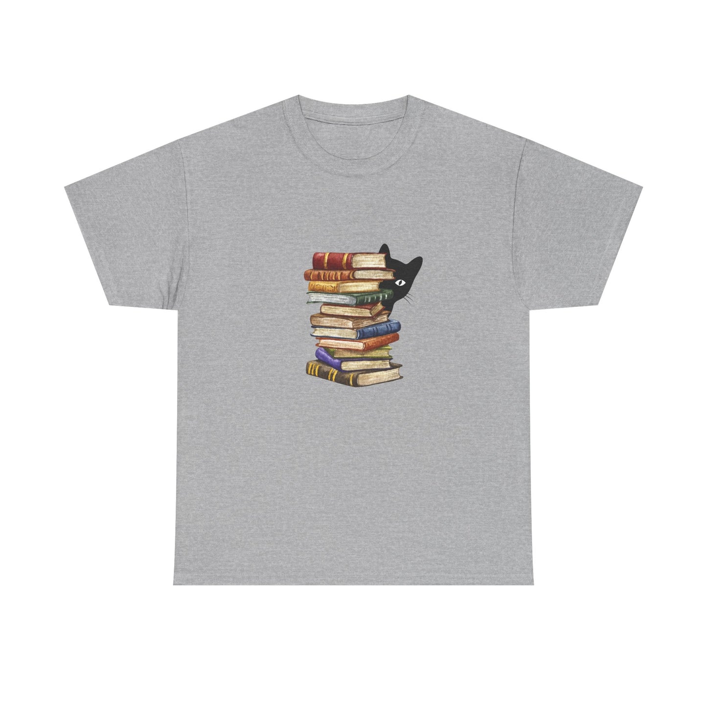 Cute books and cat tee