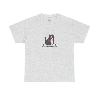 Relaxed cat and book Tee