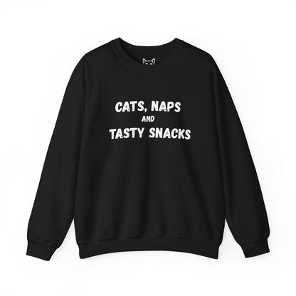 Cat naps and snacks (white) Sweater