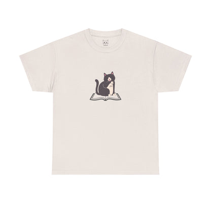 Relaxed cat and book Tee