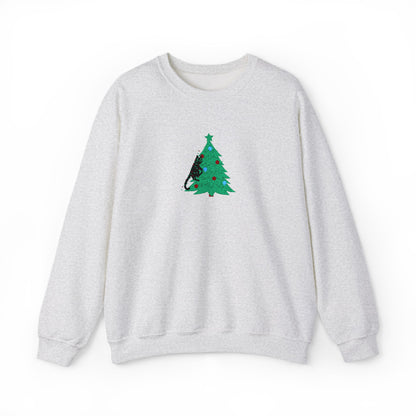 Classic cat up a tree! Embroided Sweater
