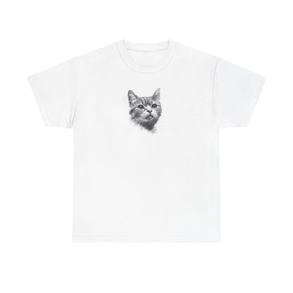 Cat cute sketch t shirt