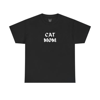 Black t shirt. text CAT MOM