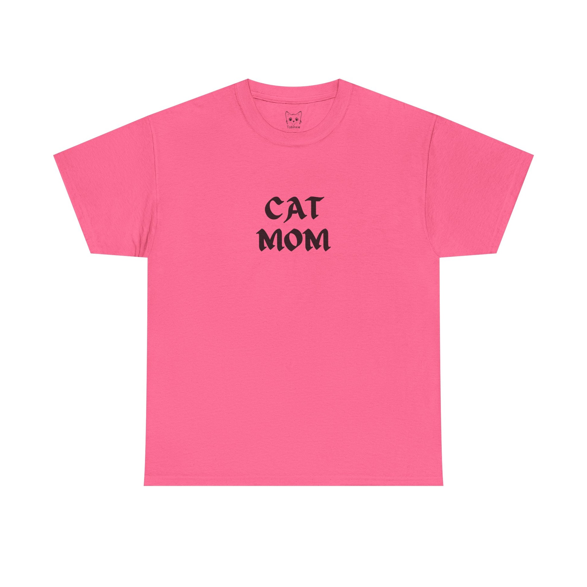 Pink color t shirt- text cat mom