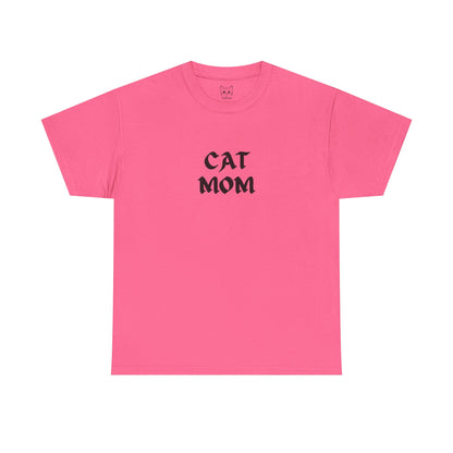 Pink color t shirt- text cat mom