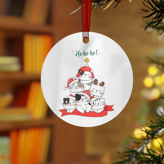 Playful Cats Ho Ho Ho Holiday Decoration