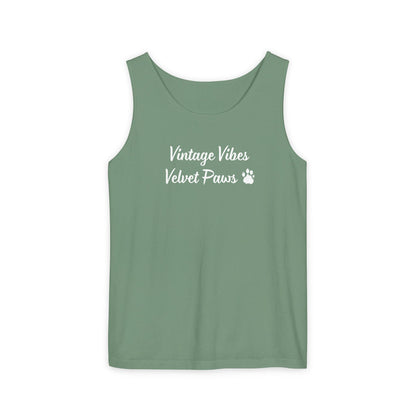Cat Vintage Vibes Tank Top (White)