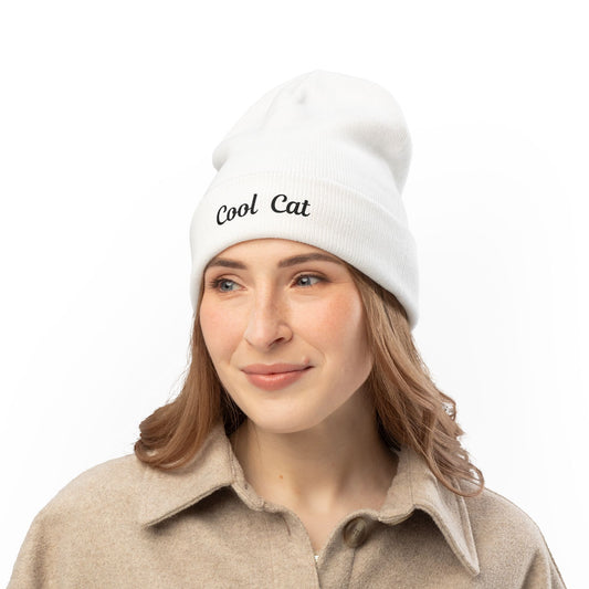 Cool Cat Beanie (embroidery)
