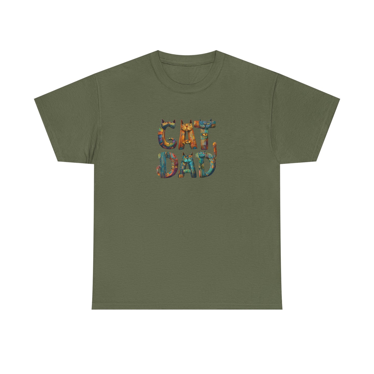 Colorful Cat Dad Tee