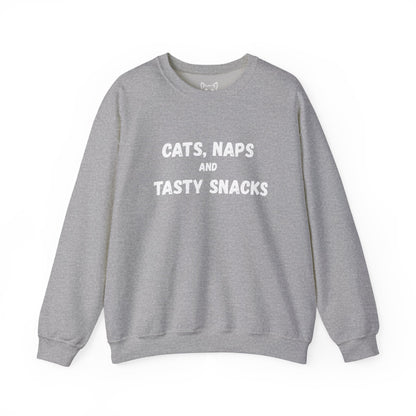 Cat naps and snacks (white) Sweater