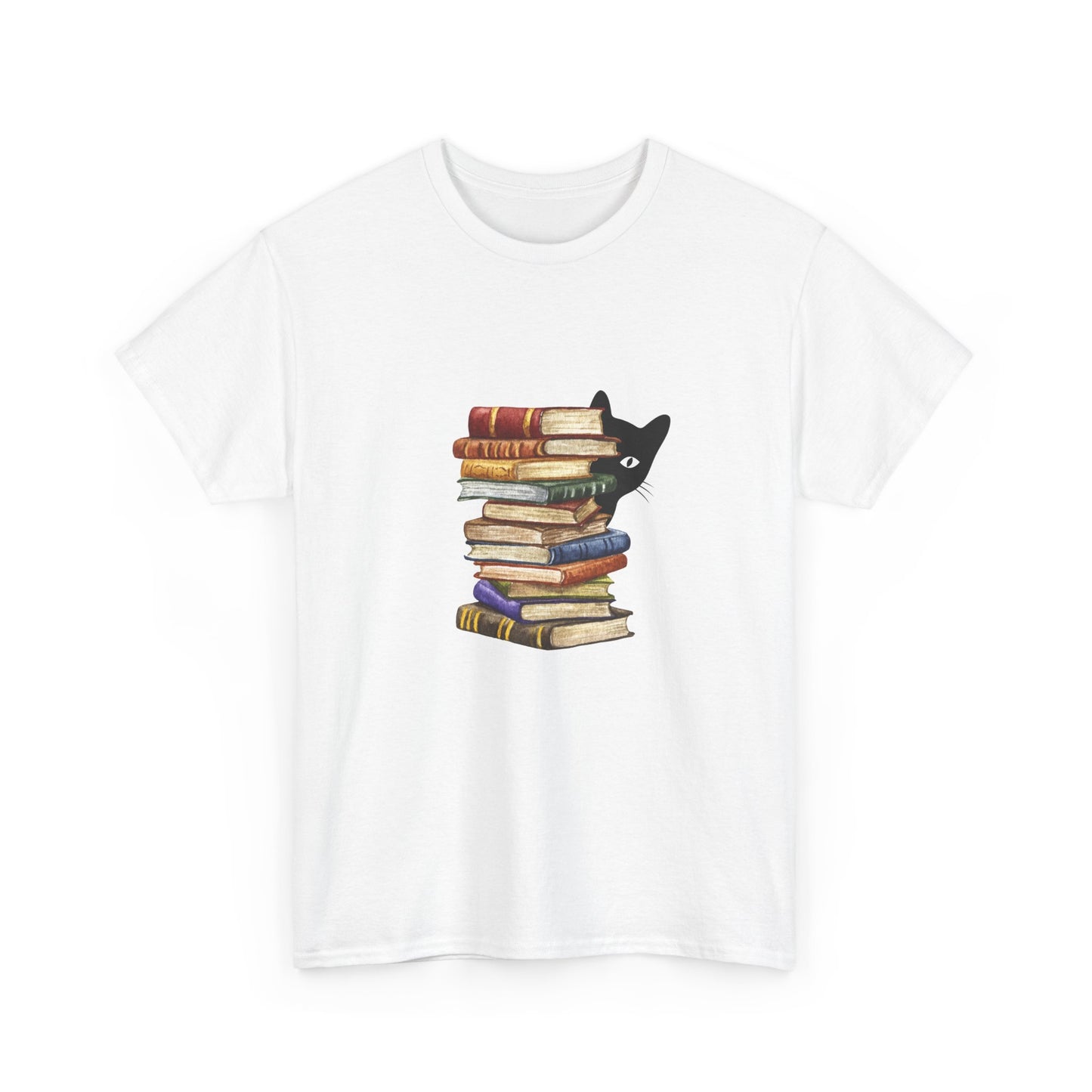 Cute books and cat tee