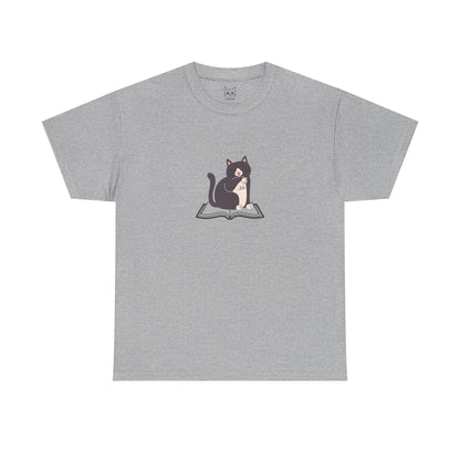 Relaxed cat and book Tee