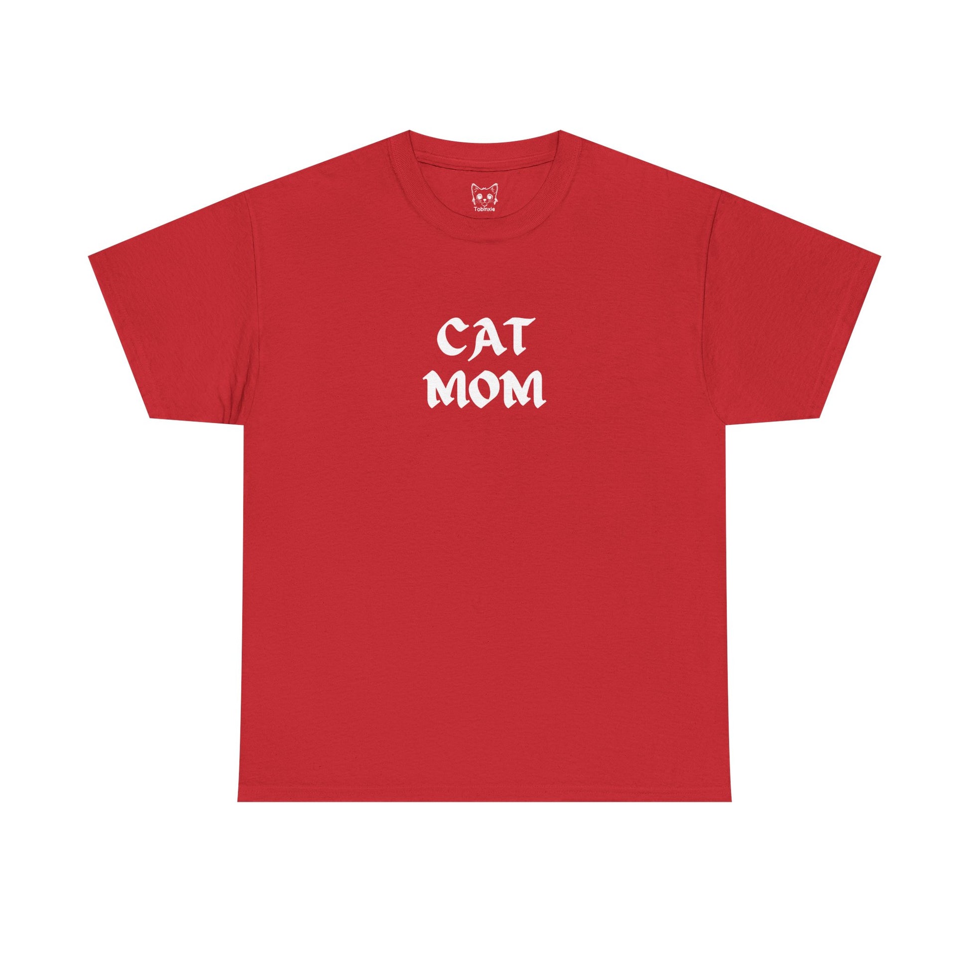  Red t shirt- text CAT MOM
