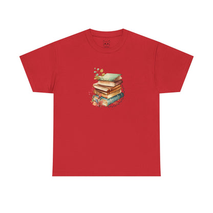 Books and paw print Tee