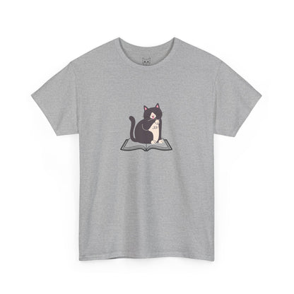 Relaxed cat and book Tee