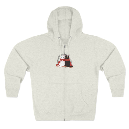 Winter Cat Love Zip Hoodie