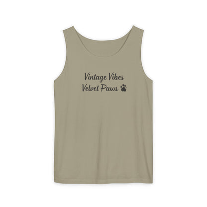 Cat Vintage Vibes Tank Top (Black)