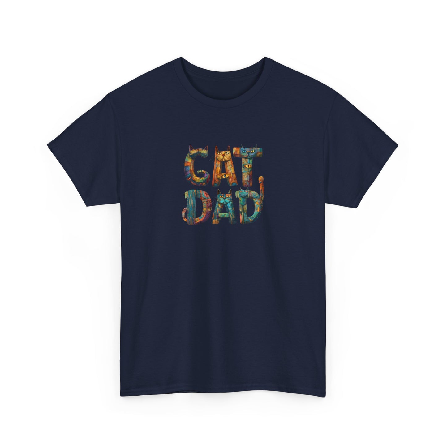 Colorful Cat Dad Tee