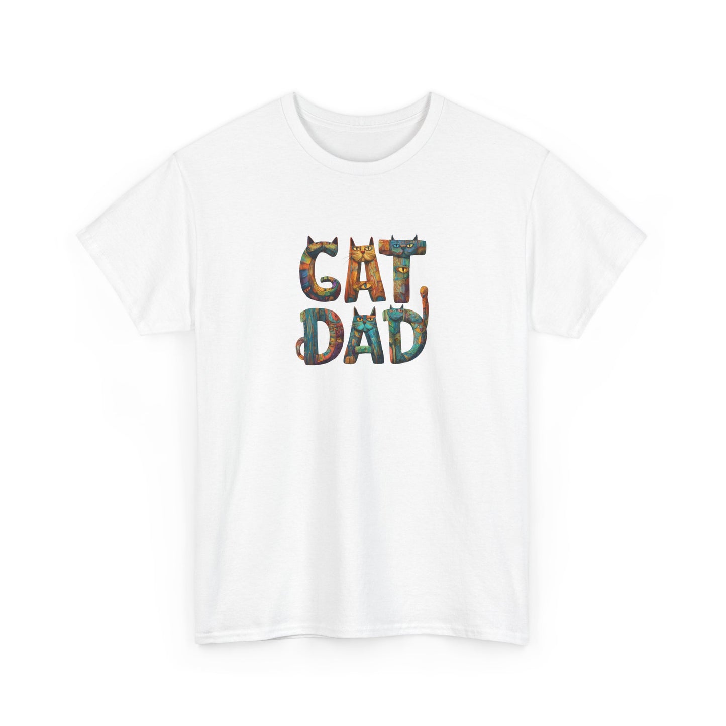 Colorful Cat Dad Tee