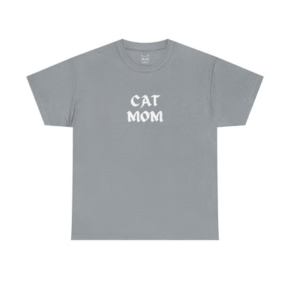 Gravel color t shirt- text CAT MOM