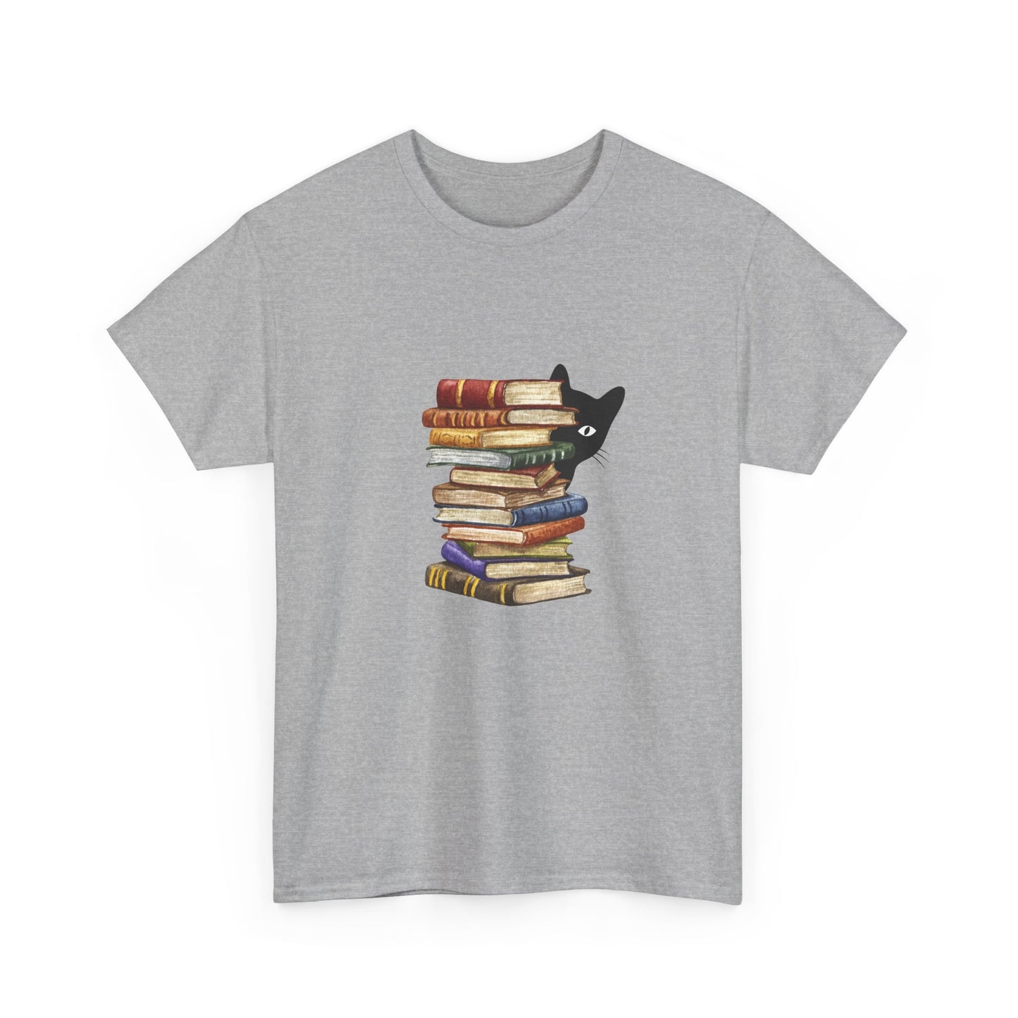 Cute books and cat tee