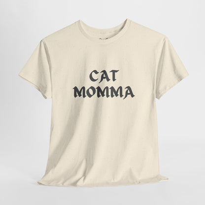 Natural t shirt- text cat momma