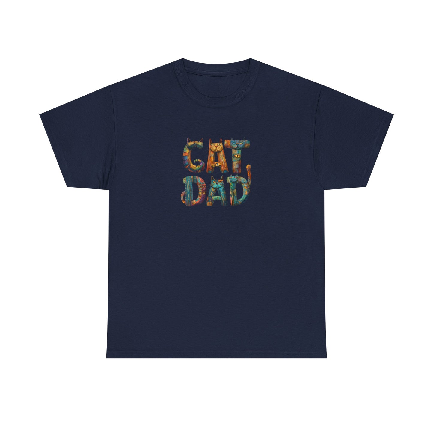 Colorful Cat Dad Tee