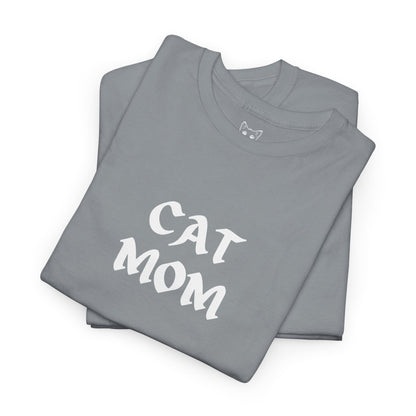 Gravel color t shirt- text CAT MOM