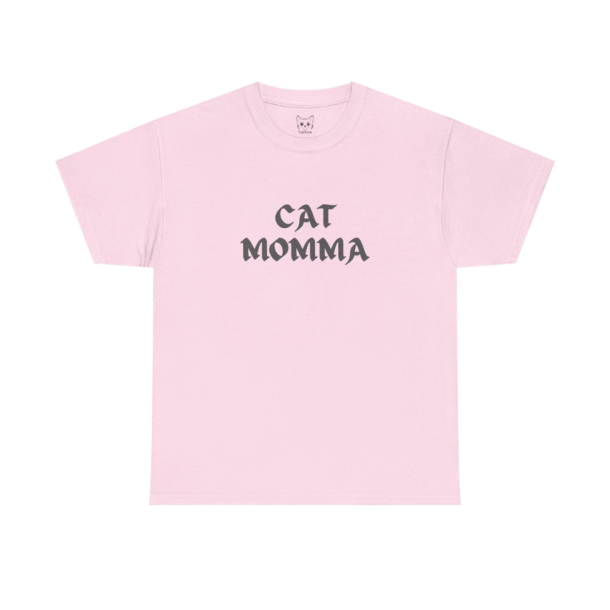 Light pink t shirt- text cat momma