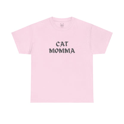 Light pink t shirt- text cat momma