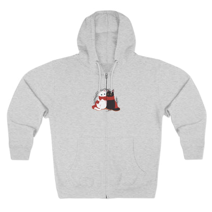 Winter Cat Love Zip Hoodie