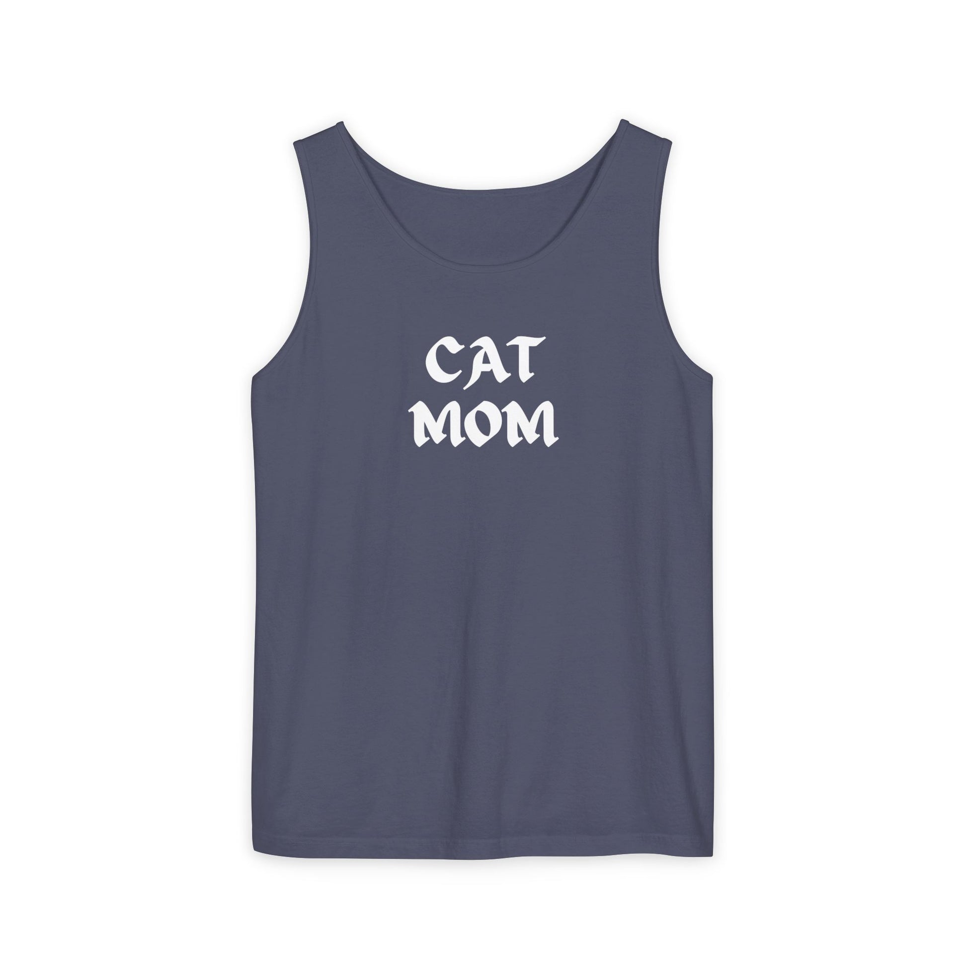 Pepper tank top. cat mom text 