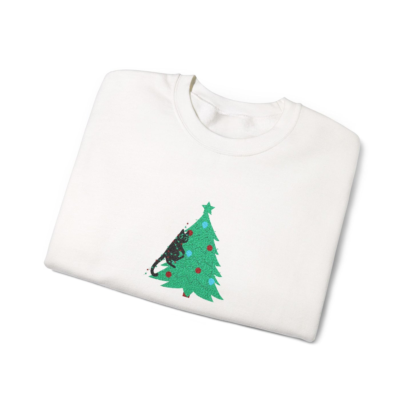 Classic cat up a tree! Embroided Sweater