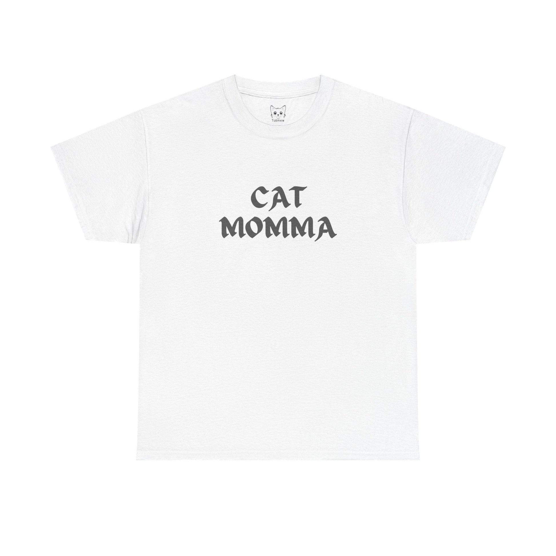 white t shirt- text cat momma