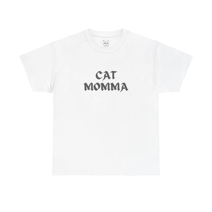 white t shirt- text cat momma