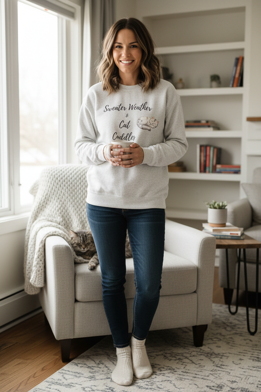 Cat Cuddles Sweater - Single Non-Ginger Cat