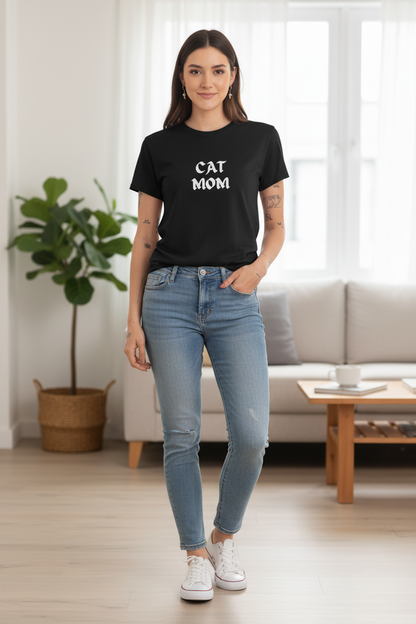 CAT MOM T-Shirt Dark - Full Body Mockup