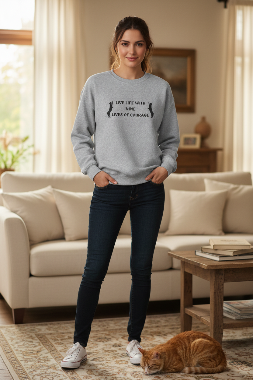 Courage in Every Life Sweater - Full Body Mockup