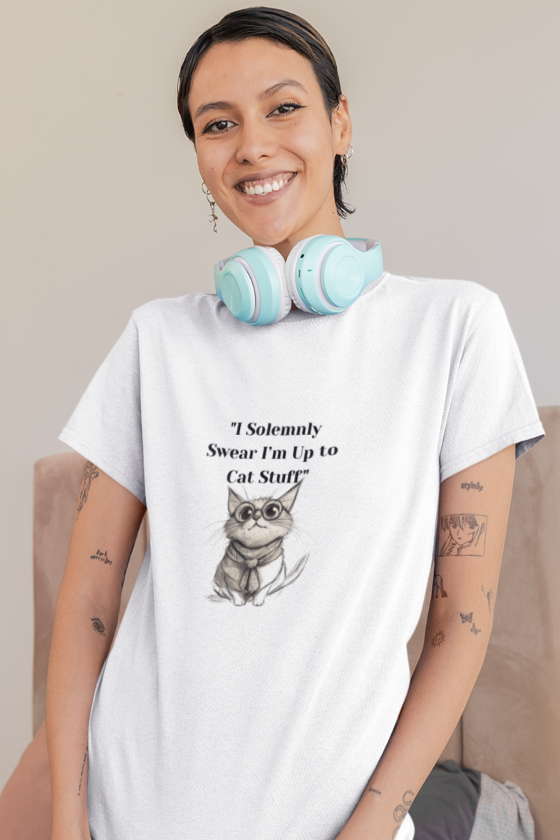 Harry potter style cat T shirt