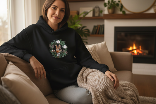 Peeking Paws Black Hoodie Mockup