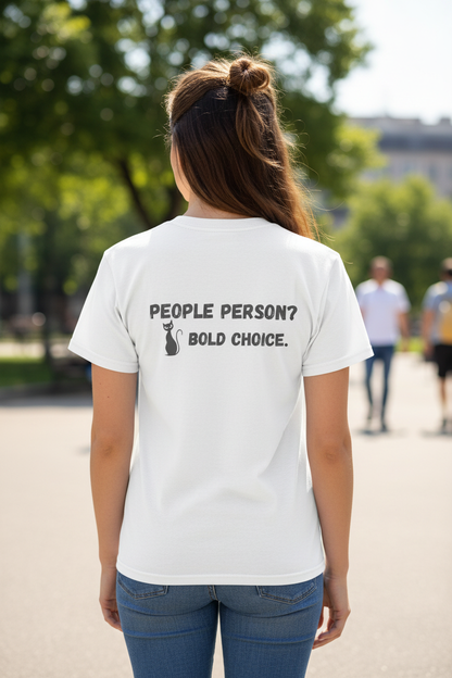 Sassy Cat Lady Tee back view on white shirt